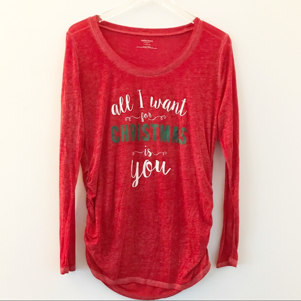 NWOT, Motherhood Christmas long sleeve Top, Sz. L